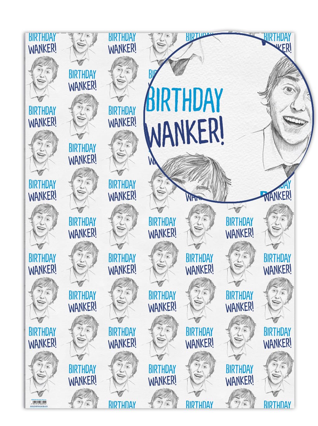 Brainbox Candy - 2 Sheets of Funny Rude 'W*nker' Birthday Wrapping Paper - Jay Inbetweeners Offensive Gift Wrap For Teenagers Him Her Men Women - Folded, Quality Wrap
