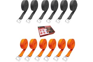 LYASILYHS Tie Down Straps Light Duty,12 PCS Lashing Straps 1" x 16FT, Adjustable Cam Buckle Straps with Buckles up to 250LB for Securing Cargo, Kayaks, Motorcycles, SUV, Car Roof Racks, SUP Surfboards, Luggage