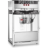 Olde Midway Commercial Popcorn Machine Maker Popper with Extra Large 16-Ounce Kettle - Black