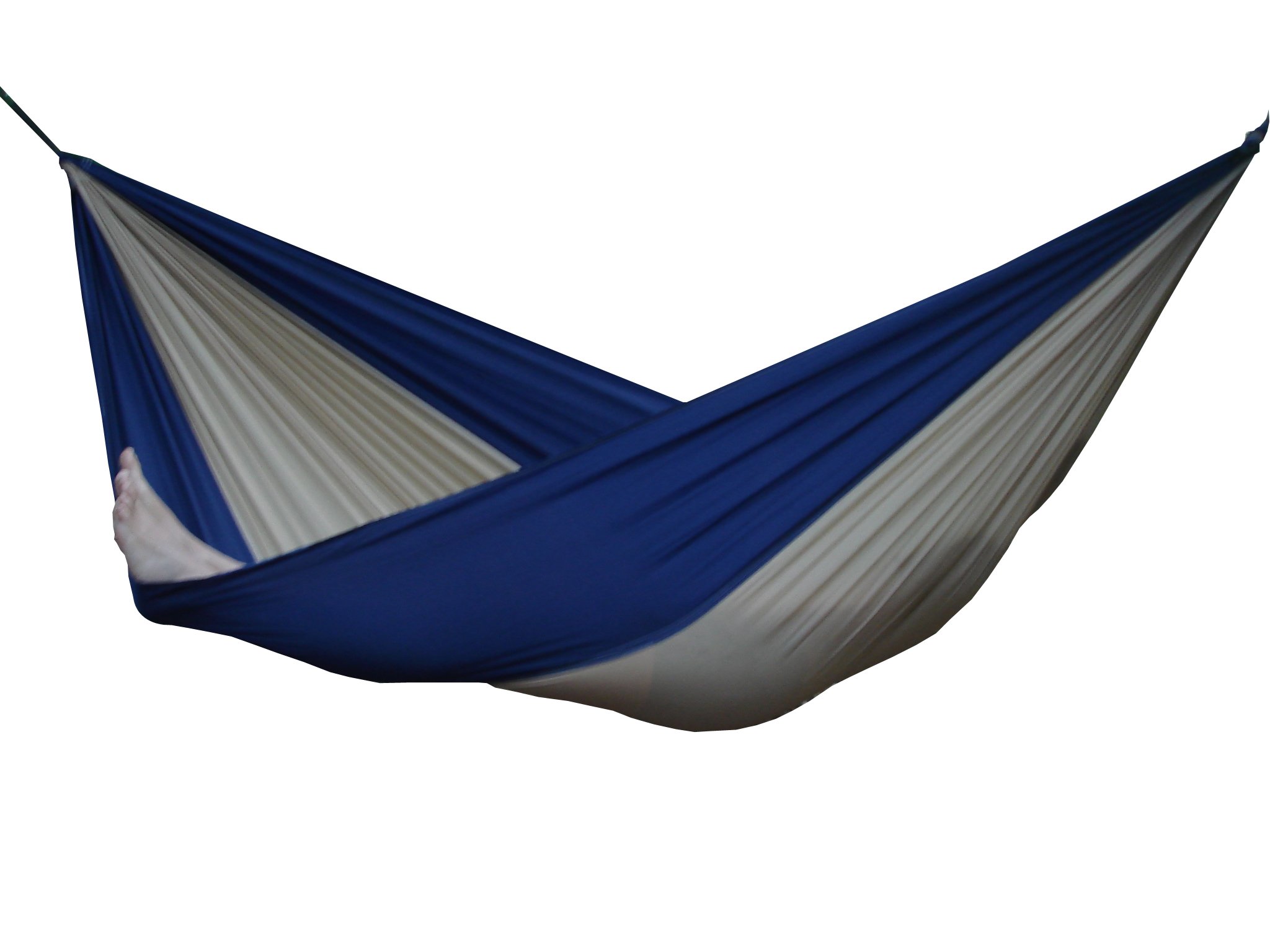 Vivere Nylon Double Parachute Camping Portable Hammock, Beige/Navy — image 1