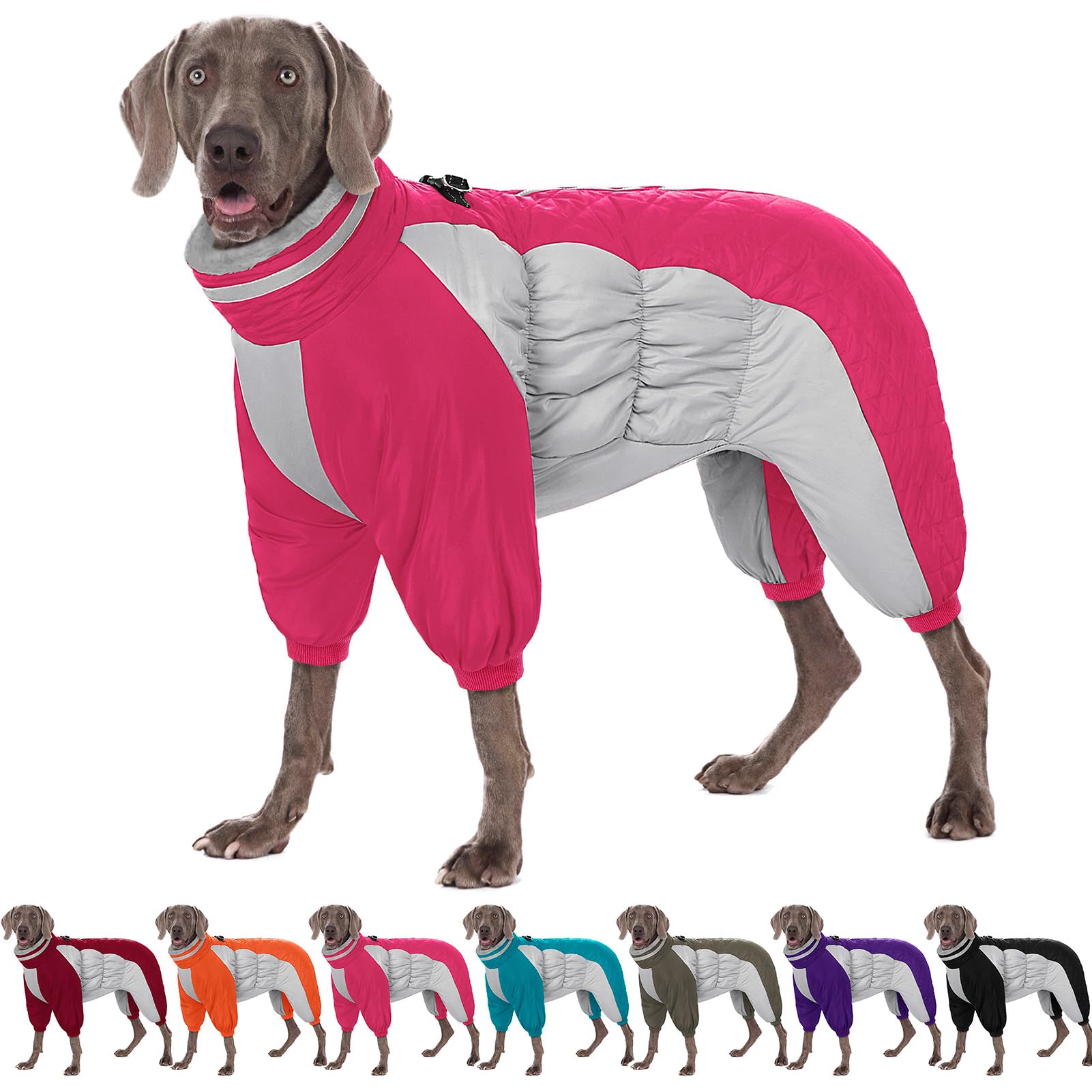 Photo 1 of AOFITEE Large Dog Coat Warm Dog Jacket for Winter, Dogs Winter Coat with Harness Built in, Reflective Turtleneck Dogs Puffer Jacket Snowsuit, Full Body Fleece Coats for Small Medium Large Pet, XL