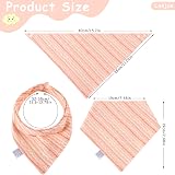 Lanjue Baby Bandana Dribble Bibs 10-Pack Cotton Adjustable Snaps Pink view 2
