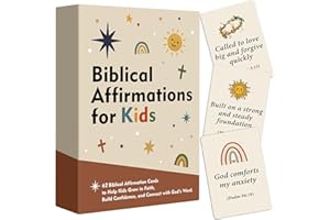 ODRANO Biblical Affirmations for Kids, 62 Scripture Cards for Children, Christian Gifts For Kids, Bible Study, Encouragement Cards, Bible Affirmation Cards, Religious Spiritual Gift for Children - Christmas Stocking Stuffers
