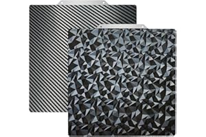 WEFUIT JUUPINE PET+PEO 3D Printer Build Plate Sheet for Artillery Genius/Pro/MK2/MK2A/Anet A8/Anet A6,Double Sided Carbon Fiber and Diamond Patterns 220x220mm, Flexible Spring Steel Hot Bed Platform Sheet