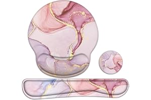 LATEEFAH Mouse Pad with Wrist Rest, 3-in-1 Gaming Mouse Pad, Keyboard Wrist Rest, Ergonomic Memory Foam Mousepad with Wrist Support for Computer Keyboard