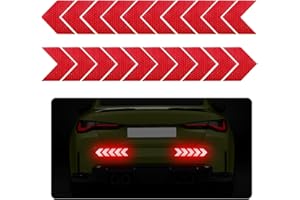 Sylvil 20 PCS Car Arrow Reflective Stickers, Waterproof Safety Warning Sign Reflective Decal, High Night Visibility Reflector Tape for Auto Trunk Rear Bumper Body, Car Accessories (Red)