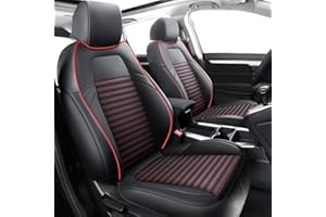 LINGVIDO Custom Fit Honda CRV Car Seat Covers, Full Set Honda CRV Seat Covers with Waterproof Faux Leather Honda CR-V CRV Accessories 2017 2018 2019 2020 2021 2022 2023(Black+Red)