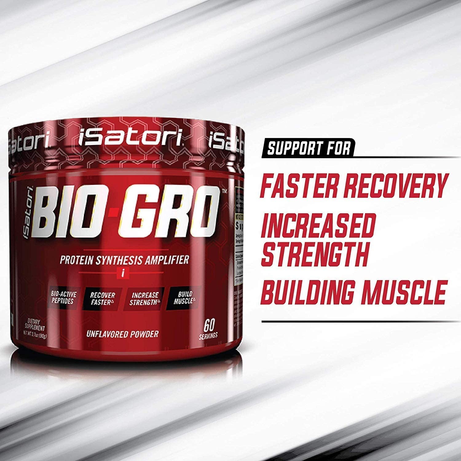 iSatori Bio-GRO Protein Synthesis Amplifier - Unflavored (60 Servings) & iSatori Amino-GRO BCAA Powder - Blue Razz Snow Cone (30 Servings)