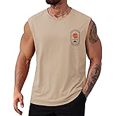 VOGSTART Mens Beach Summer Tank Tops Palm Tree Graphic Vacation Muscle Sleeveless Shirts (S-3XL)