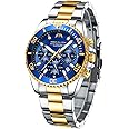 MEGALITH Mens Watches Stainless Steel Waterproof Analog Quartz Fashion Business Chronograph Watch for Men, Auto Date
