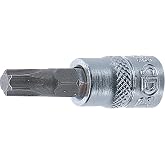 1/4' Bit Socket T-STAR, T35 | Drive internal square 6.3 mm (1/4 inch), length 38 mm, chrome vanadium steel, chrome-plated, matt, with knurling