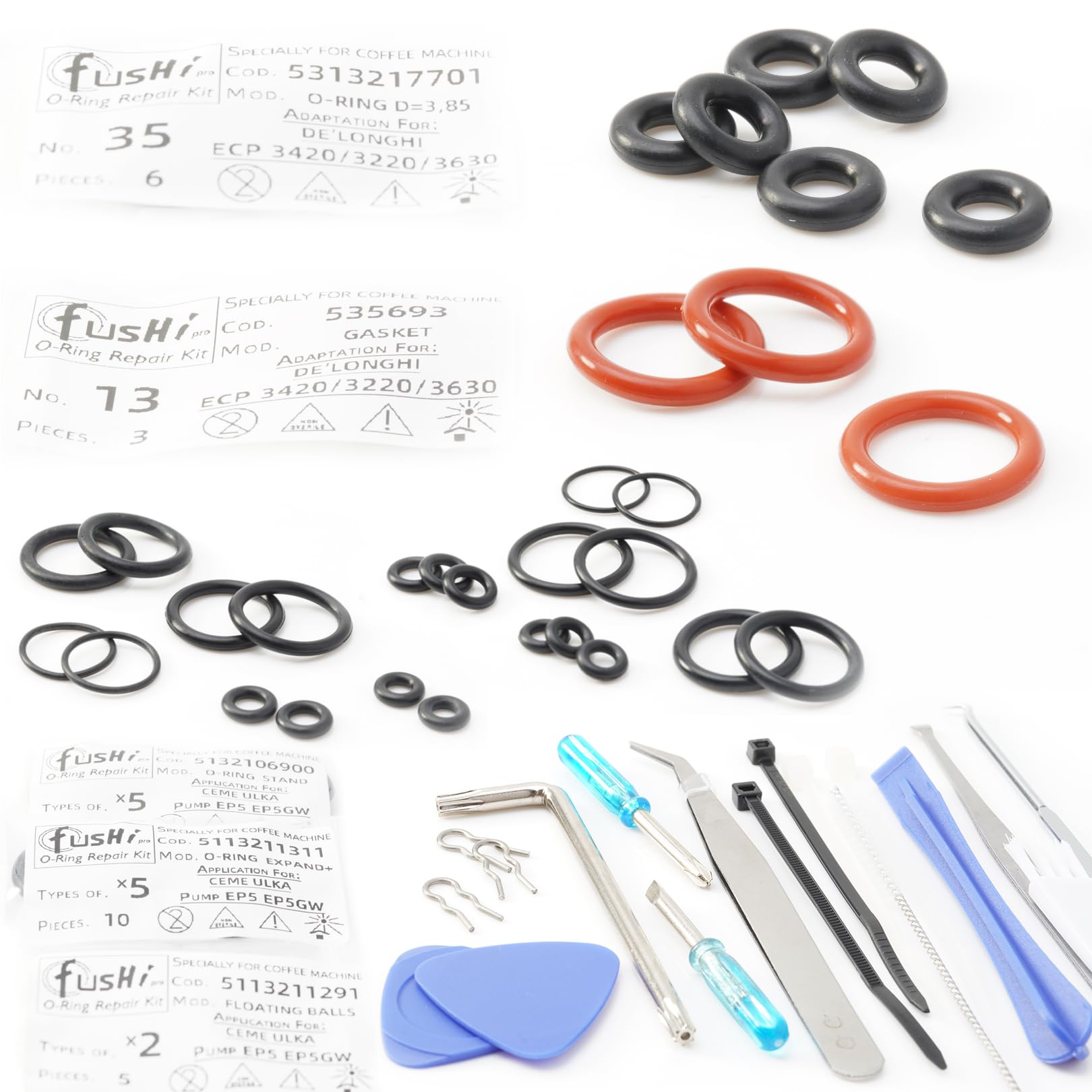 Photo 1 of O Ring Repair Kit for Manual De'Longhi ECP3630 ECP3420 ECP3220 Bar Pump Espresso Cappuccino Coffee Machine, to Solve The Problem of Water and Tube Leaks