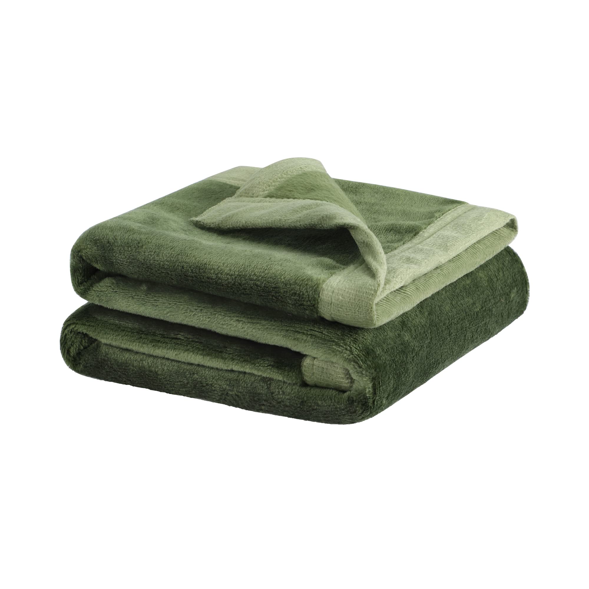 PiccoCasa Dog Blanket Washable, Fleece Puppy Blankets Soft and Warm for Pets Flannel Bed Cover Fern Green 75cm x 100cm