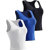 NELEUS Women's Running Crop Tank Tops Dry Fit Workout Athletic Crop Shirts Pack of 3