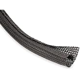 TechFlex F6N0.13BK Flexo F6 General Purpose 1/8-inch Braided Cable Sleeve, Black - 100 Feet