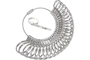 AHISHFONEYA Ring Sizer Measuring Tool Set Metal Ring Sizers Stainless Steel Ring Gauges Finger Sizer & Ring Mandrel Aluminuml (Size 1-13), 27 Pcs (B)
