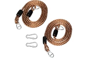 DONILIGA Adjustable Tree Rope Swing (2 Pack) - PE Rope Extensions for Outdoor Swings, Hammocks, and Playground Sets - 5.9ft Length (Carrying 410 pounds)