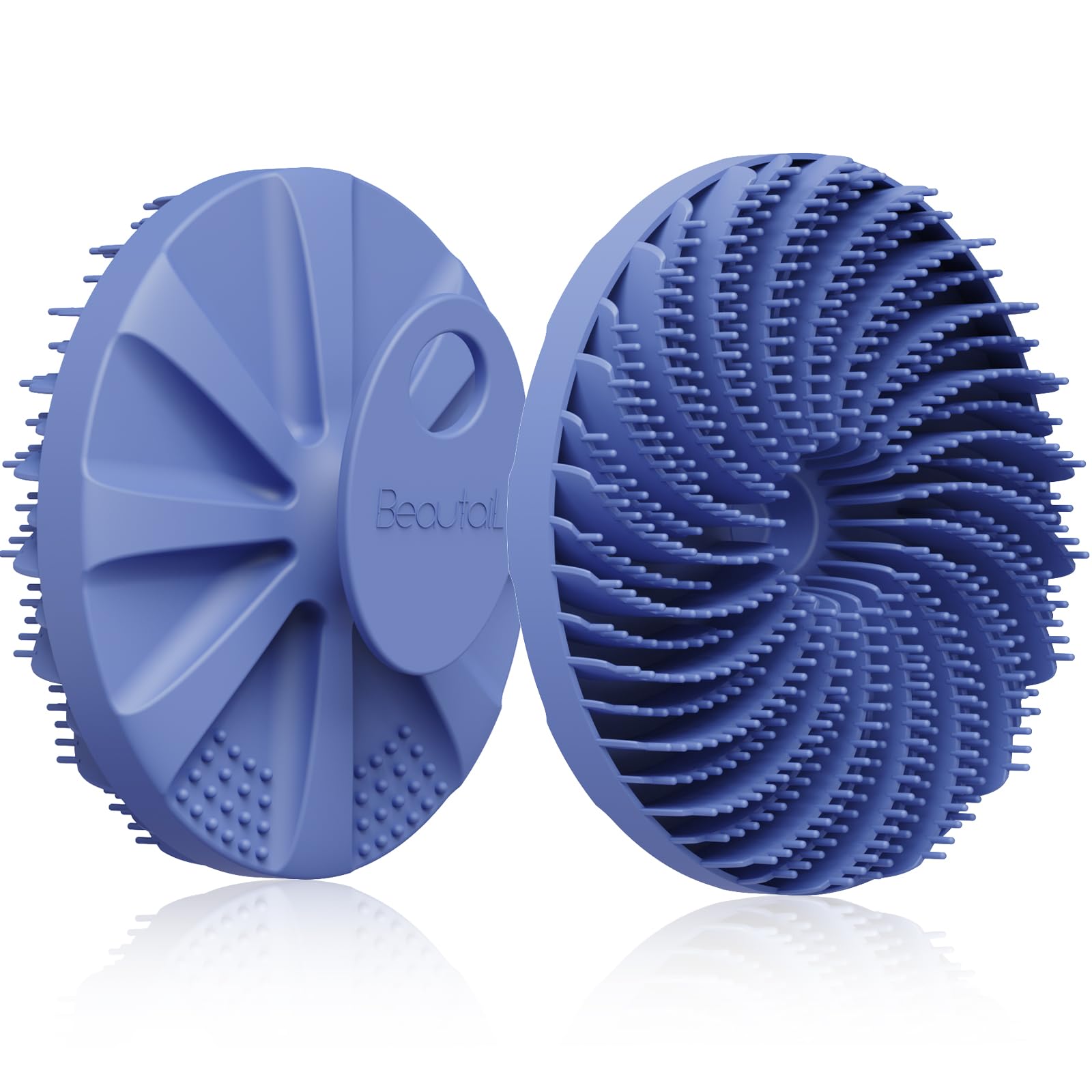 Silicone Body Scrubber, BEAUTAIL Gentle Exfoliating Shower Bath Scrubber for Men Women Sensitive Skin, Innovative Bristles Design Loofah for Lather Well, Ergonomic No-Slip Handle Brush (Violet)