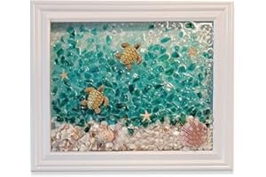 Sea Glass Art Kit, DIY Mosaic Arts and Craft Kits Ocean Painting Kit,DIY Resin Beach Art Kit, Resin Beach Art Kit for Home De