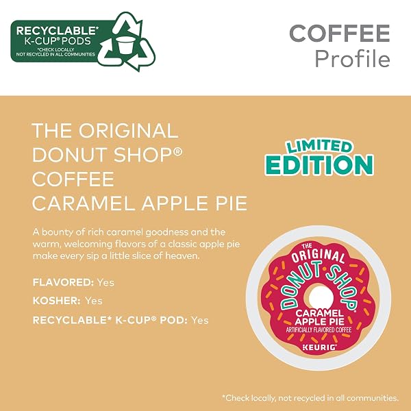 THE ORIGINAL DONUT SHOP CARAMEL APPLE PIE COFFEE, KEURIG K-CUP POD, LIGHT ROAST, 24 COUNT