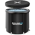 Explore Ice Bath Pro Max Extra Large Cold Water Therapy Portable Bathtub for Athletes, Inflatable Cold Plunge Tub Barrel Bath Tub w/Lid, Black
