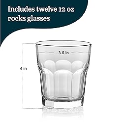 Libbey Gibraltar Rocks Glasses, Set of 12, 12 oz