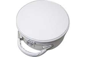 UK EMPIRE GROUP Premium Masonic Crown Cap Case Leather – Freemason Hat Storage Carrying Box, Blue (Plain) White (Plain)