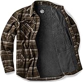 CQR Men's Flannel Shirt Jacket Long Sleeve, Winter Warm Outdoor Casual Plaid Jacket Coat with Pockets