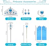URAQT Princess Dress for Girls Snow Queen Costume with Crown Wand Gloves Wig view 4