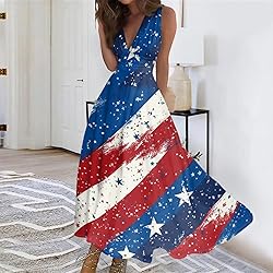 CHRATLHI 4th of July Dress for Women American Flag