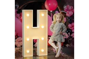 Tongjoy 3FT Marquee Light Up Letter H, Large for Baby Shower Party Backdrop Decor, Birthday Wedding Engagement Party Decorations, Mosaic Design