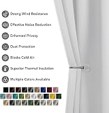 Deconovo Eyelet Thermal Insulated Room Darkening Curtains 2 Panels 42x84 Silver view 8