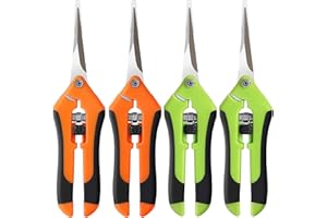 BEoffer 4 Pack Pruning Shears, 6.5 Inch Garden Scissors Gardening Hand Pruning Snips with Straight Stainless Steel Precision Blades for Gardening Flower Plant Precise Trimming and Pruning Maintenance