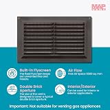 Map Plastic Louvre Air Vent with Flyscreen 9 x 6 Brown view 2