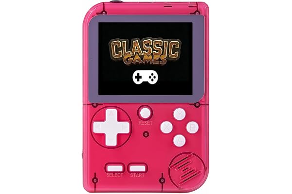 Kids Handheld Game Console Pre-Loaded 400 Classic Games, Portable Video Game Console with 2.8" Color Screen, Rechargeable Bat