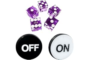Yuanhe Casino Craps Dice Set- Including 19mm Purple Precision Serialized Casino Dice Set of 5 and 3-Inch Craps On/Off Dealer 