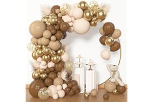 Brown Balloon Chrome Latex Garland Arch Kit, 150pcs Different Sizes 18 12 10 5 inch Brown Nude Metallic Confetti Gold Latex B