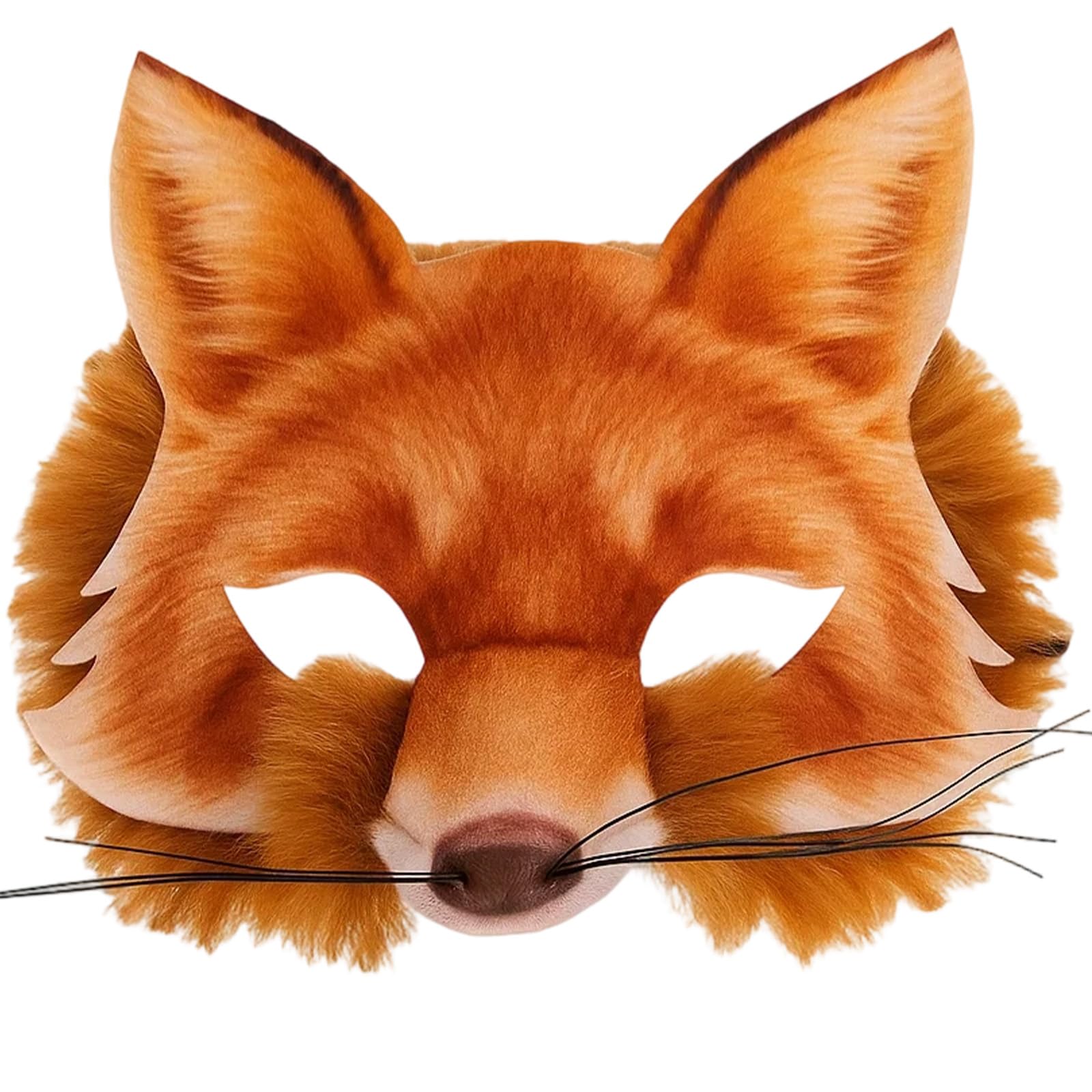 SrgPui Fox Mask, Realistic Furry Mask for Cosplay and Halloween, Lightweight Animal masks for Kids and Adults, 17 * 17cm