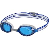 Speedo Junior Vanquisher 3.0 Swim Goggles - Blue/White | Youth Swimming Goggles with Clear Lenses, Anti-Fog, UV Protection, Comfortable Fit