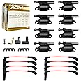 MAS Set of 8 Ignition Coils Pack&Platinum Spark Plugs&Wires Compatible with Chevrolet GMC Cadillac Camaro Express Impala CTS Avalanche Silverado Suburban V8 Replacement for UF413 12611424 12570616