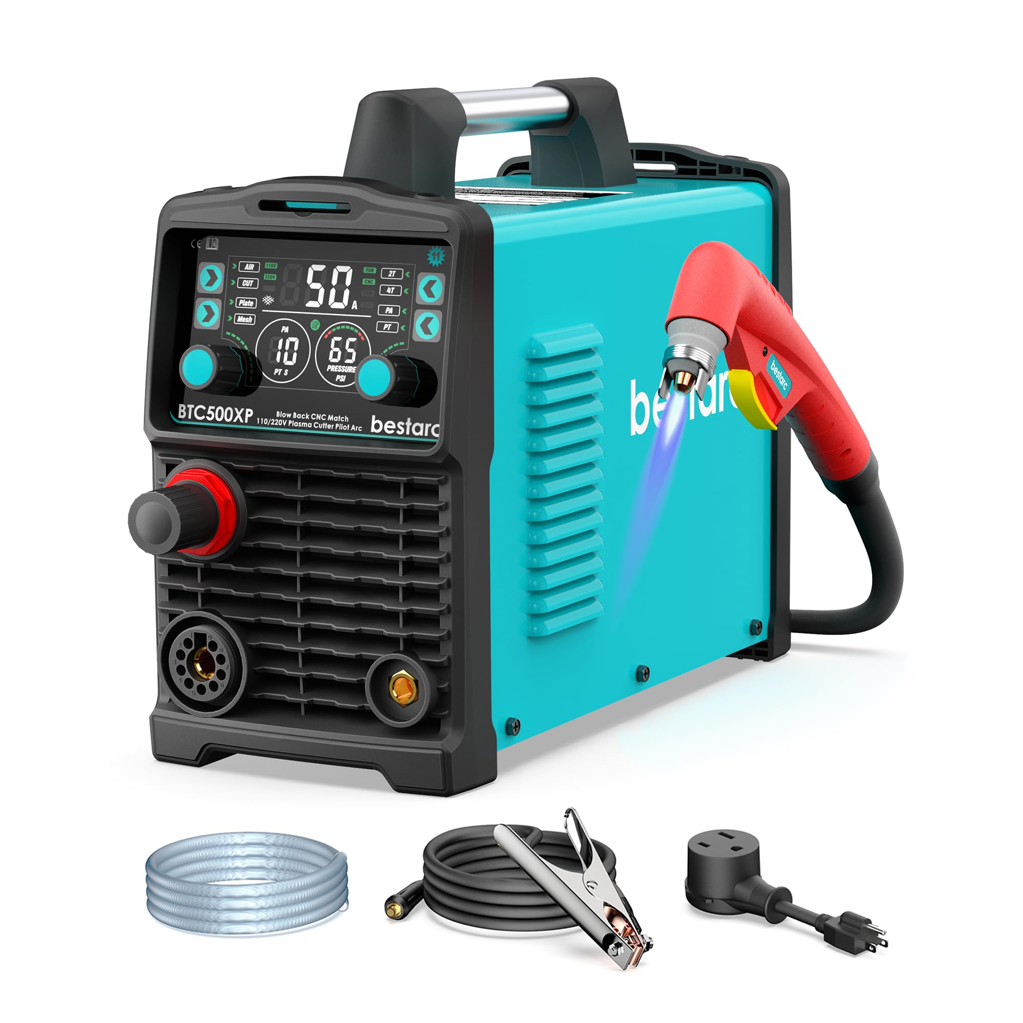 Photo 1 of bestarc Plasma Cutter, [Blow Back Pilot Arc][Large LED][Air Sensor] 50A Non-HF CNC bestarc Plasma Cutter Machine 110V/220V Dual Voltage, 5/8" Clean Cut 1" Max Cut, Post Flow, 2T/4T for Beginners DIY