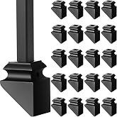 Funrous 24 Pack 1/2 Inch Iron Baluster Shoes with Screw, Satin Black | Square Wrought Iron Baluster Base, Easy Install, Universal Fit, Screw Included, Indoor Outdoor Stair Railing Renovation