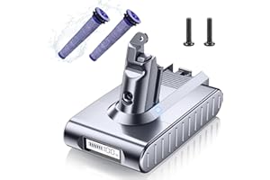 MOUNZUIKUE Upgraded 8000mAh 21.6V Replacement for Dyson V6 Battery LED Display Compatible with V6 Animal Absolute Motorhead Fluffy SV03 SV04 SV05 SV06 SV07 SV09 VTC4 DC58 DC59 DC61 DC62 DC72 DC74 Vacuum Cleaner