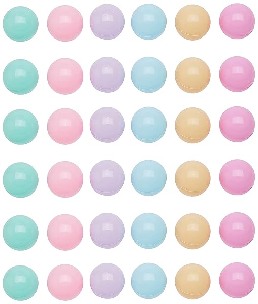 AMAZON BASICS BPA-FREE BALL PIT BALLS WITH STORAGE BAG, CRUSH-PROOF PLASTIC FOR TODDLERS KIDS 12+ MONTHS PLAY, 6 PASTEL COLORS, PACK OF 400