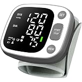 Oklar Wrist Blood Pressure Monitor, FDA Cleared Rechargeable BP Machine | For Home Use, Adjustable Cuff (4.92-8.46"), 240 Reading Memory for 2 Users, Voice Broadcast, Storage Case Included, Grey
