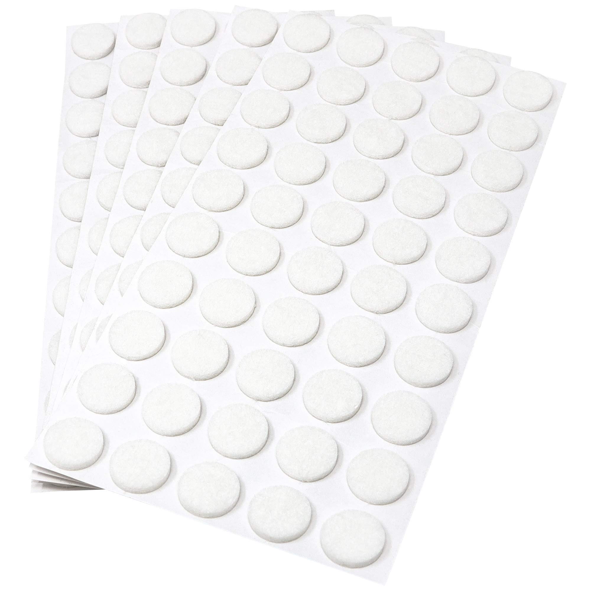Adsamm® / 250 x self-adhesive felt pads/White/ø 0.63'' (ø 16 mm) / round / 0.138'' / 3.5 mm thick stick-on furniture felt glides/Furniture & Chair Glides