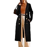 Arach&Cloz Women's Wool Blend Double Breasted Winter Outfits Long Cardigan Sweater Coat