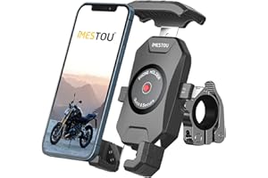 Bike Phone Mount, Motorcycle Phone Holder- iMESTOU Aluminium Base Bicycle Cell Phone Mount Tool-free Clamp for Handlebar 360°