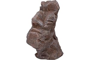 POCREATION Eyeglass Holder, Sturdy Synthetic Easter Island Stone Statue Design for Glasses Stand, with Secure Storage and Uni
