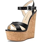 Castamere Womens High-Heel Platform Wedge Heel Sandals Slingback Sexy Ankle Strap Open Toe 16CM Heels